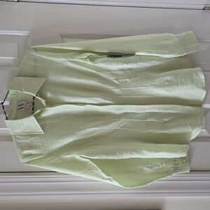 WORTHINGTON BRAND WOMEN'S LIME GREEN LONG SLEEVES FRONT BUTTON SHIRT SIZE XS